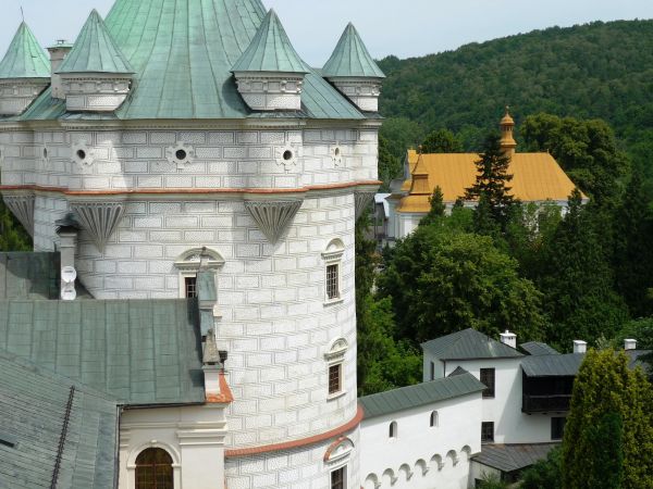 Jedna z najpiękniejszych rezydencji pałacowych w Polsce. Położona 10 km na południe od Przemyśla.  Zamek - pałac powstał w XVI wieku.  Przez kolejne lata rozbud
