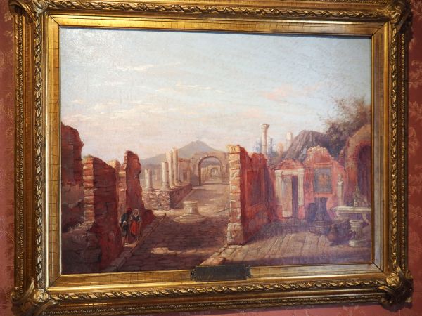 Widok ruin Pompei - obraz prezentowany w Dworku Krasińskich.