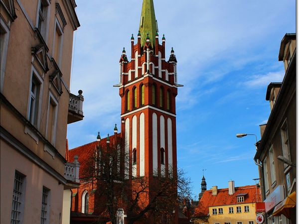 Kętrzyn . Widok na kościół św. Katarzyny