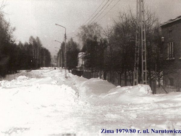 Zima stulecia w 1979 roku. Widok ul. Narutowicza od skrzyżowania z Okrzei. To były piękne czasy mojej młodości!!!
