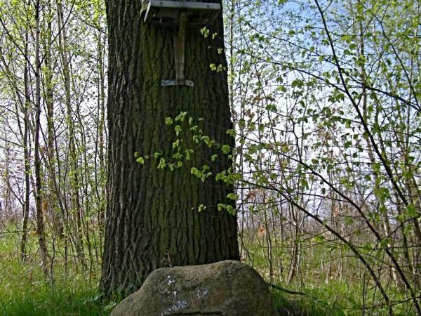 kapliczka była tabliczka nie ma jest słabo widoczna na fotce figurka