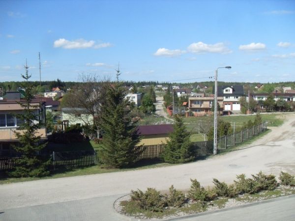 Widok na ulicę Ogrodową, Malinową i Jasną z okien Urzędu Gminy