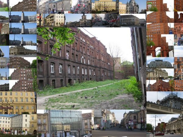 Zabytkowe bydynki mieszkalne i po fabryczne, pałac właściciela
budynków Jzraela Poznańskiego oraz inne zabytkowe budynki
publicznej i mieszkalnej, starej zaby