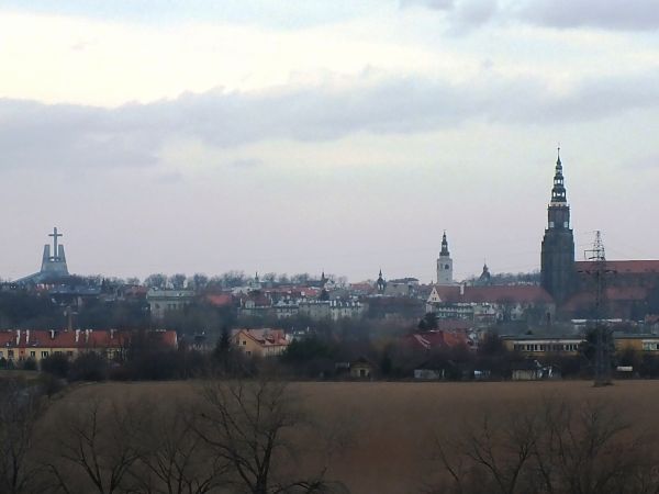 panorama Świdnicy widoczna ze wzgórza kościelnego