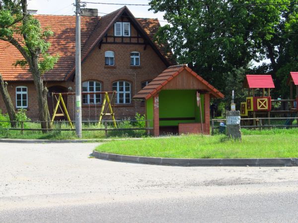 Centrum wsi Borsk na Kaszubach