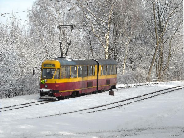 Tramwaj 43 na krańcówce na Stokach.