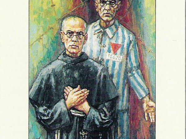 ze zbiorów prywatnych: z materiałów kościelnych, sławiących św. ojca Kolbego. Syn polskiej ziemi, kapłan franciszkański, który w obozie w Oświęcimiu oddał dobro