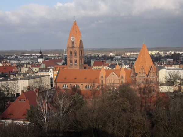 Panorama Ostrowa WLKP. z dachu bloku  .