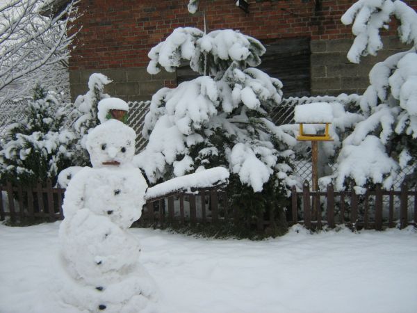 Zimowy ludek.dla tego bałwanka zima to życie dla mnie brr.. wole ciepło.