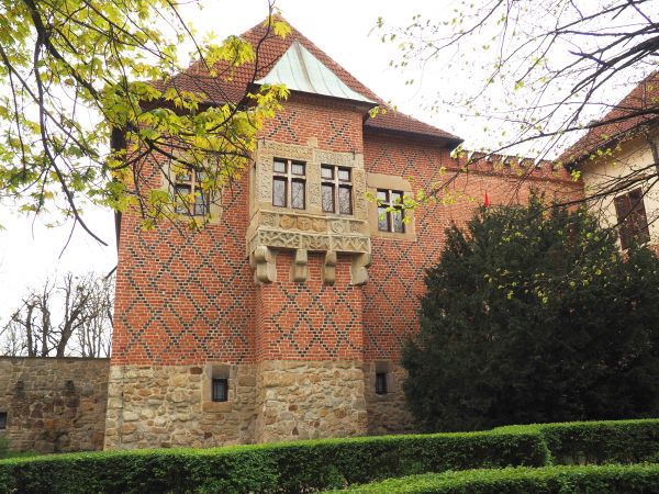 fragment zamku - tu widać piękny wykusz, zapraszam do zdjęć od sali balowej, no ale i tu przypomnę że corocznie we wrześniu na dziedzińcu zamkowym  organizowany