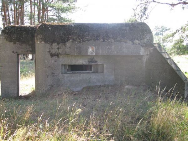 Schron nr 1 Armii "Poznań". Tradytor jednostronny. Położony jest na skraju lasku ok. 500m. na zachód od szosy pomiędzy Kowalewem i Szubinem - w pobliżu stacji b