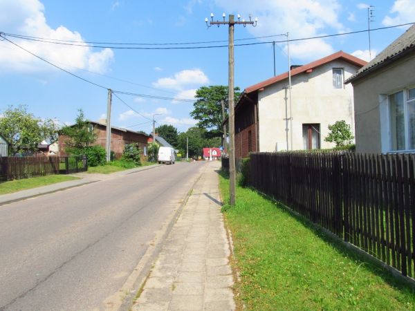 Centrum wsi Borsk na Kaszubach
