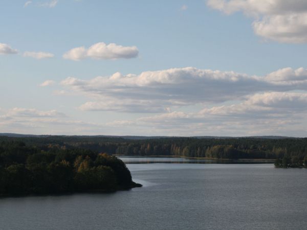 Wdzydze Kiszewskie, widok z platformy widokowej.