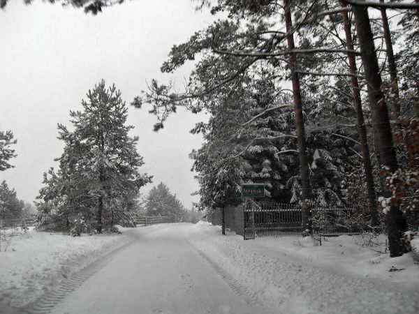 Wjazd zimą do Młyńska