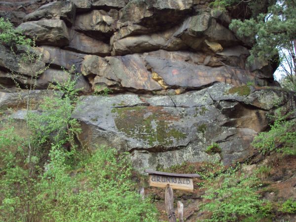 przed:Rezerwatem przyrody nieożywionej "Skamieniałe Miasto",formacja skalna : Grunwald.