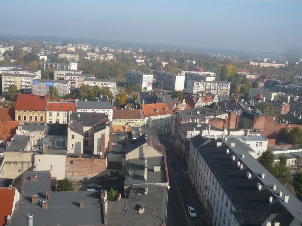 Panorama miasta z wieży Farnego kościoła.