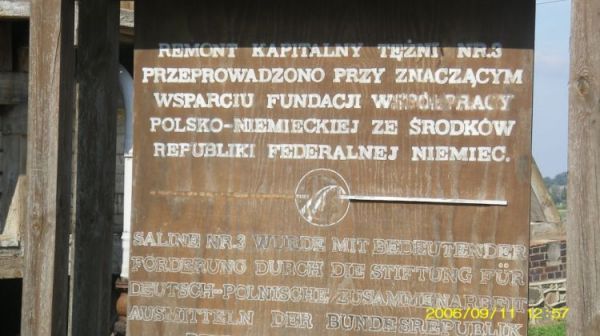 Ciechocinek - tablica informacyjna o remoncie tężni