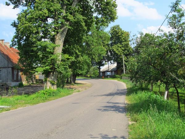 Centrum wsi Borsk na Kaszubach