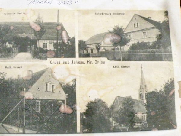 Historyczne widoki Jankowa - nakrycie wieży  nie dotrwało do czasów dzisiejszych