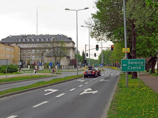 Ulica Kościerska, kierunek Świecie i Czersk