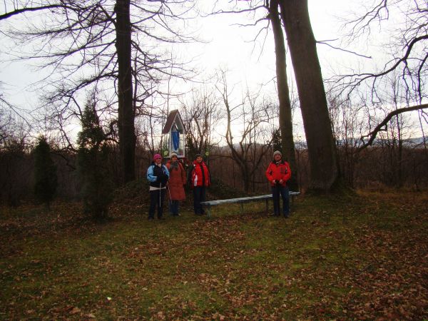 słowo pisane wspomina, że obok folwarku był staw i bliżej nieznana kaplica Matki Bożej, my trafiliśmy na kapliczkę słupową z figurą Matki Bożej - w parku przydw