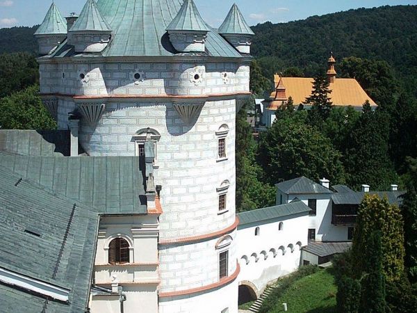 Jedna z najpiękniejszych rezydencji pałacowych w Polsce. Położona 10 km na południe od Przemyśla.  Zamek - pałac powstał w XVI wieku.  Przez kolejne lata rozbud