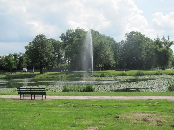 27 Stycznia 7 (daw. Zamkowa)-Park im. Opalińskich - fontanna na stawie