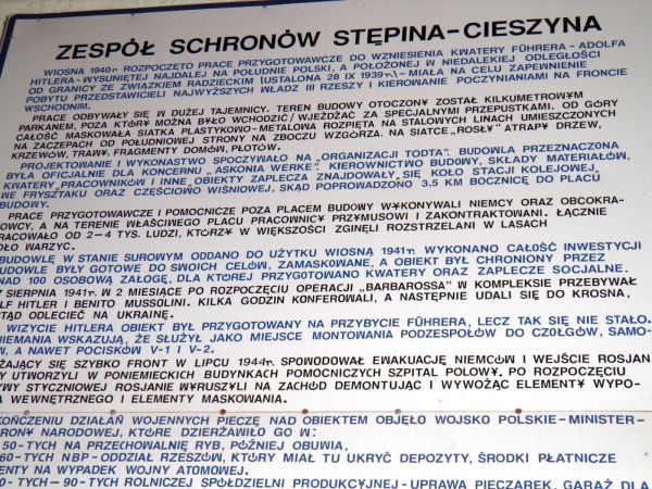 W roku 1940 na Podkarpaciu rozpoczęto budowę kwatery sztabowej dla Hitlera pod nazwą " Anlage Sud " . Drugą " Anlage Mittel " budowano w rejonie Tomaszowa Mazow