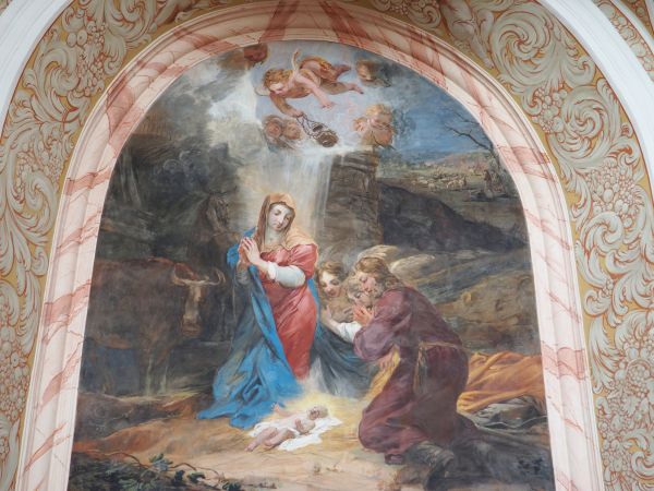 „Boże Narodzenie” - za schronienie św. Józef wybrał  jedną z licznych w okolicy grot służących pasterzom, udało mu się znaleźć położną, która przyjęła na świat