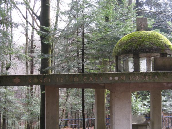 pomnik - mauzoleum na miejscu kaźni brzozowskich Żydów. 19 sierpnia 1990r. odsłonięto pomnik, wykonany przez Tomasza Paściaka z Brzozowa, wg projektu Natana Wei