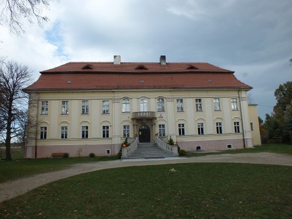 Pałac mieszczący na tę  chwilę szkołę