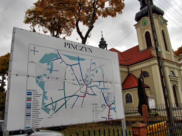 Kościół p.w.  św. Elżbiety w Pinczynie oraz plan Pinczyna