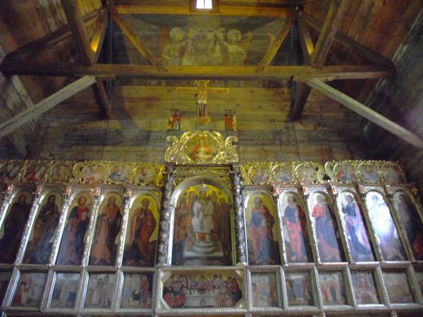 ikonostas - rząd apostołów i prazdniki, pośrodku "Ostatnia wieczerza".