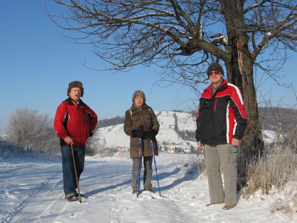 na i w drodze do Dębnej: na Przełęczy Nowiny, w dole zabudowania Raczkowej, dalej: Sosny Dział i pasmo Jaworzyny.