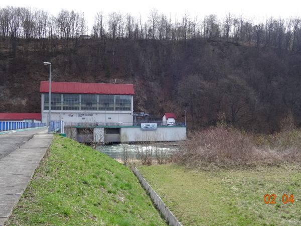 Elektrownia pod Grodziskiem - zwana "Siłownią"  i most nad rzeką San.