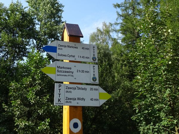 Drogowskazy turystyczne Zawoja Czatoża