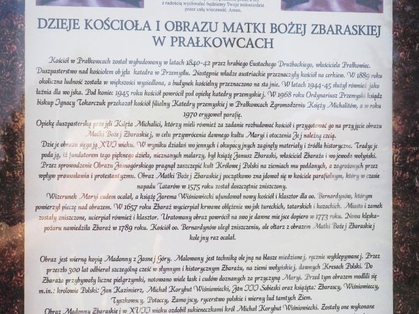 plansza tematyczna - starannie opracowane kompendium wiedzy o miejscu i godności.