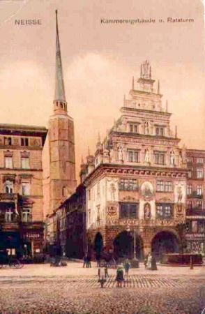 Dom Wagi Miejskiej na Starej widokówce z przed II Wojny Światowej