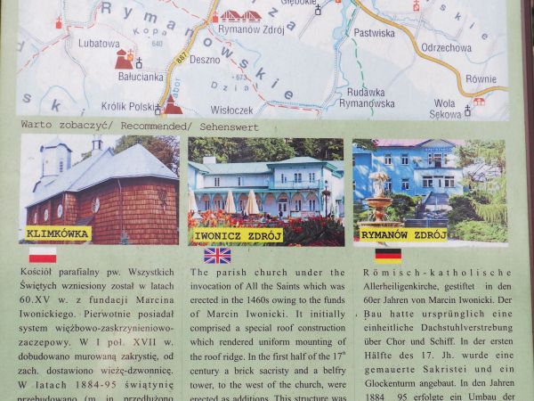 plansza w projekcie : "Podkarpackie - Szlak Architektury Drewnianej" - jest przy murach okalających kościół, przy parkingu, zapraszam do galerii tam wyżej preze