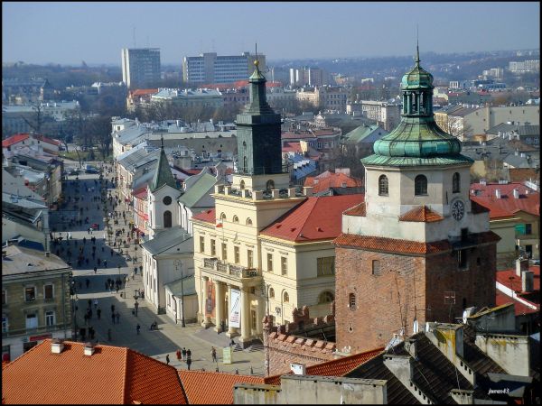 LUBLIN - KRAKOWSKIE PRZEDMIEŚCIE. Widok z Wieży Trynitarskiej.