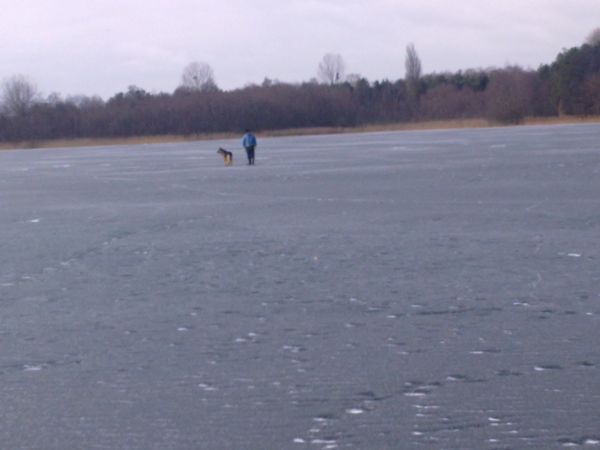 Zimowy pejzarz jeziora Głęboczek