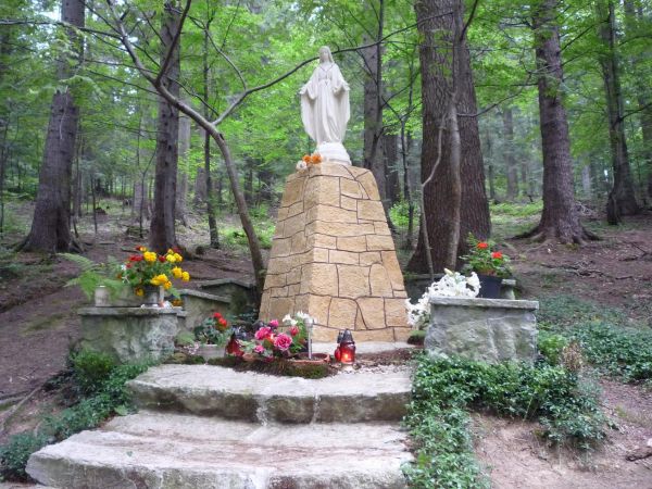 Komańcza. Cudowna figura w lesie ,obok klasztoru.