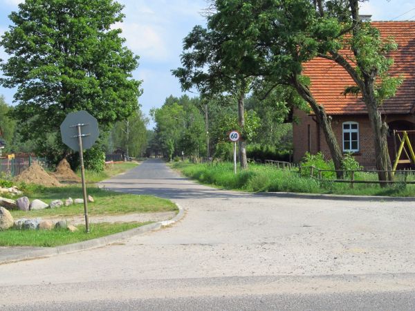 Centrum wsi Borsk na Kaszubach