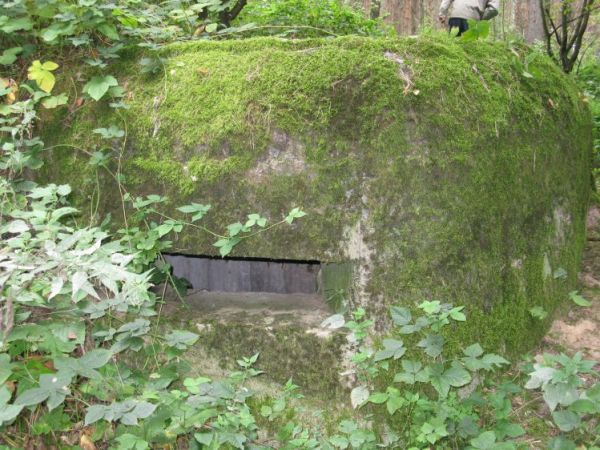 Widok ogólny Schronu nr 3. od strony szczeliny obserwacyjno - bojowej.