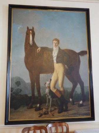 obraz w komnacie pałacowej - scena po polowaniu.