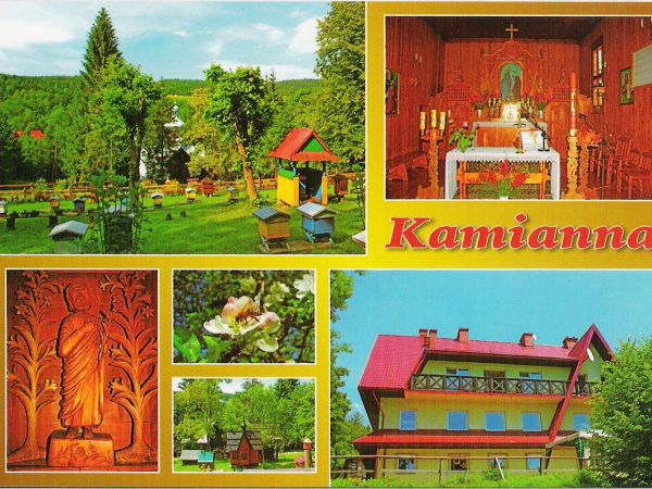 ze zbiorów prywatnych : materiały promujące Kamiańskie Centrum Apiterapii, tam Ośrodek pszczelarski, pasieka "Barć", pszczela ścieżka edukacyjna, cerkiew prawos