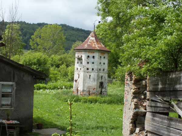 murowany gołębnik koło ruin pałacu