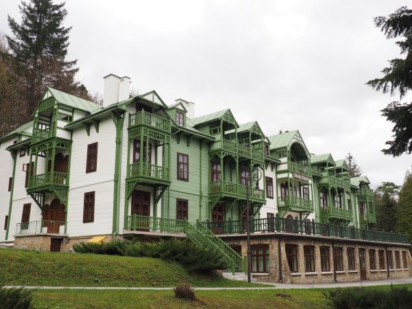 zabytkowy, uzdrowiskowy obiekt "BIAŁY ORZEŁ" - od strony Alei Partyzantów, która serpentynami prowadzi do Szpitala Uzdrowiskowego "Excelsior". W czerwcu 1914r.