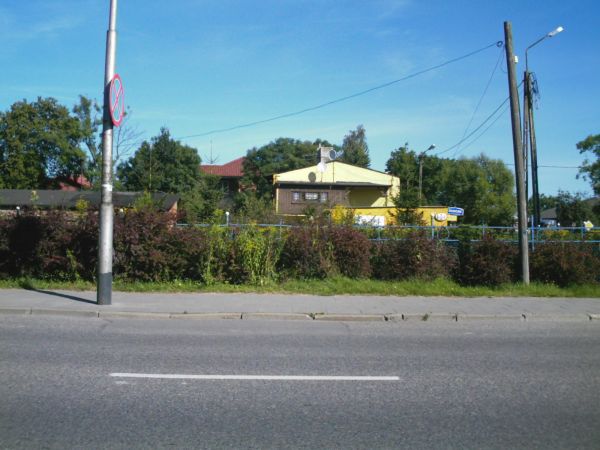 Widok z ul. Gdańskiej na zabudowania przy ul. Puławskiego.