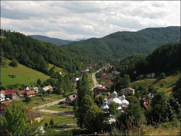 Żegiestów Wieś - widok ogólny z okolicznych wzgórz